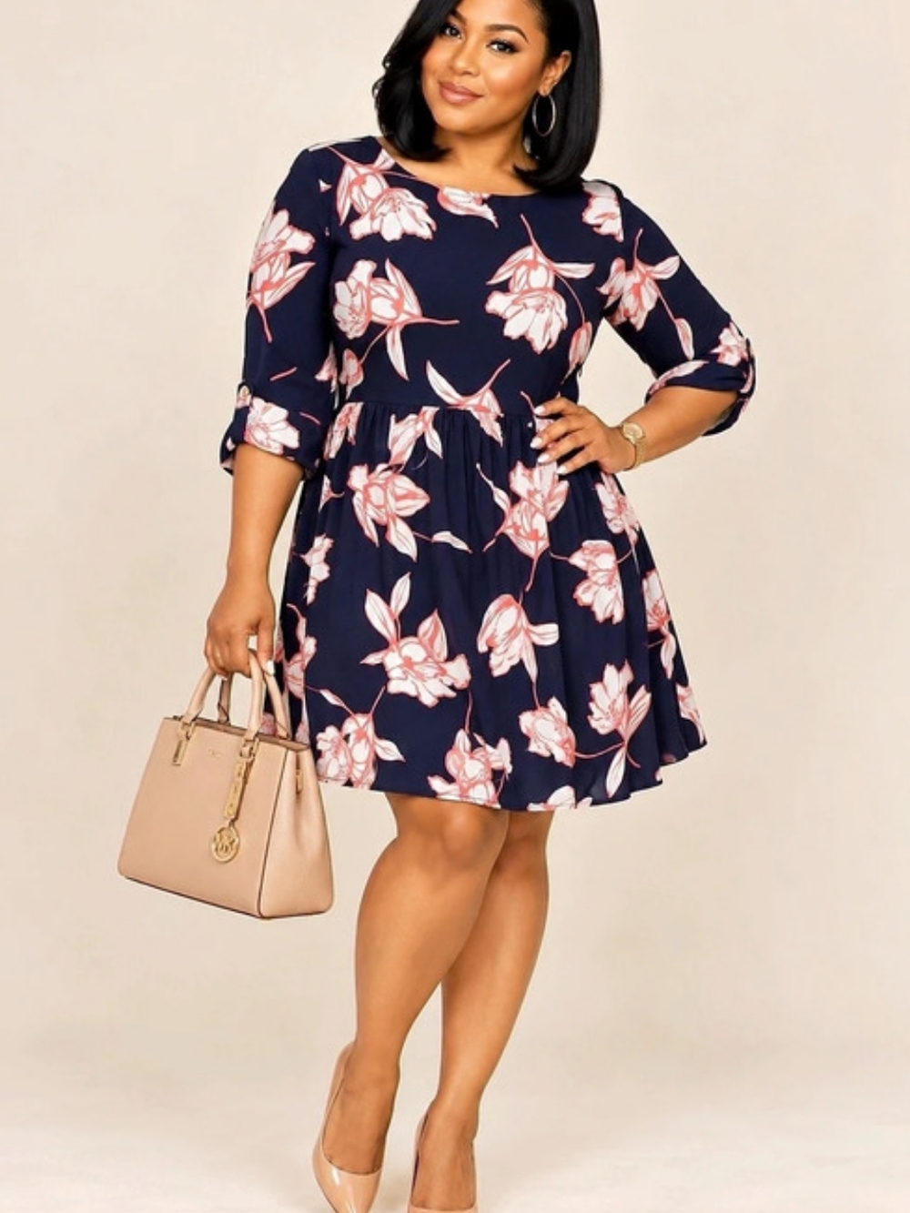 Old Navy Shift Dress Floral Mini Blue & Pink XL Like New